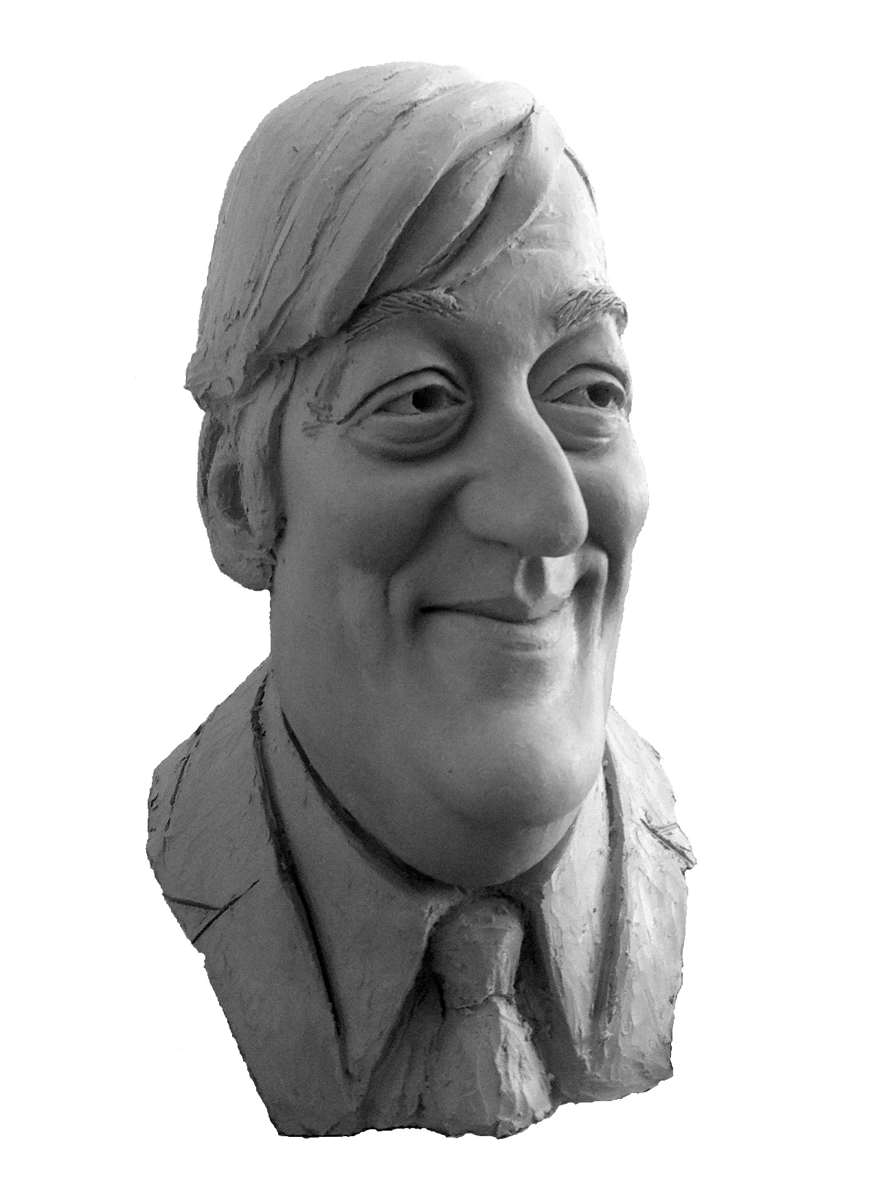 Stephen Fry caricature sculpture