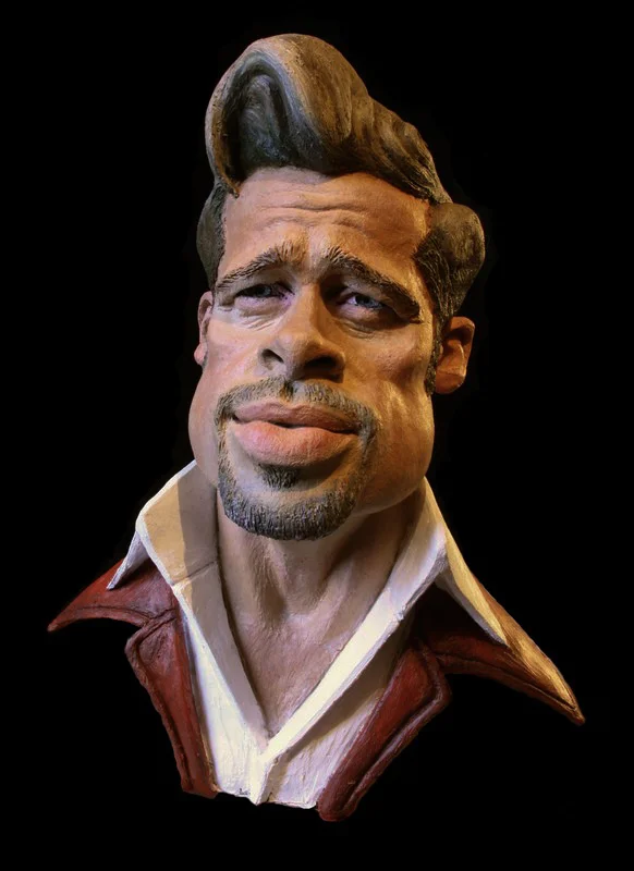 Brad Pitt caricature sculpture